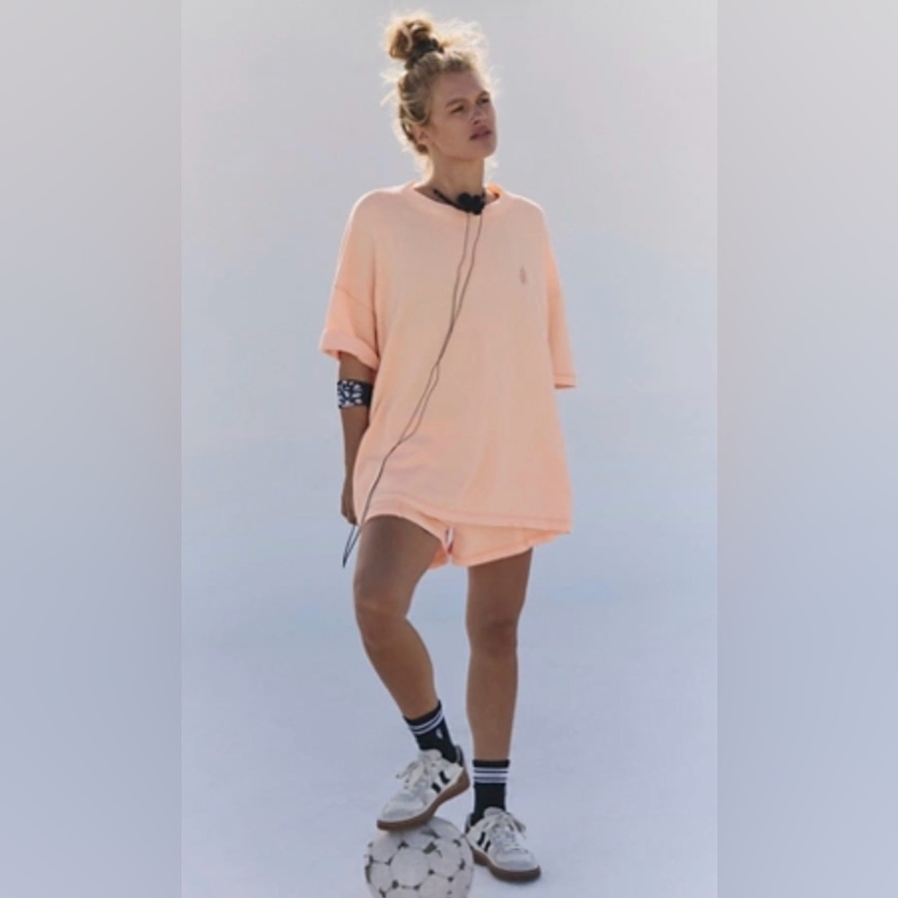 Peach Oversized T-Shirt and Shorts Set